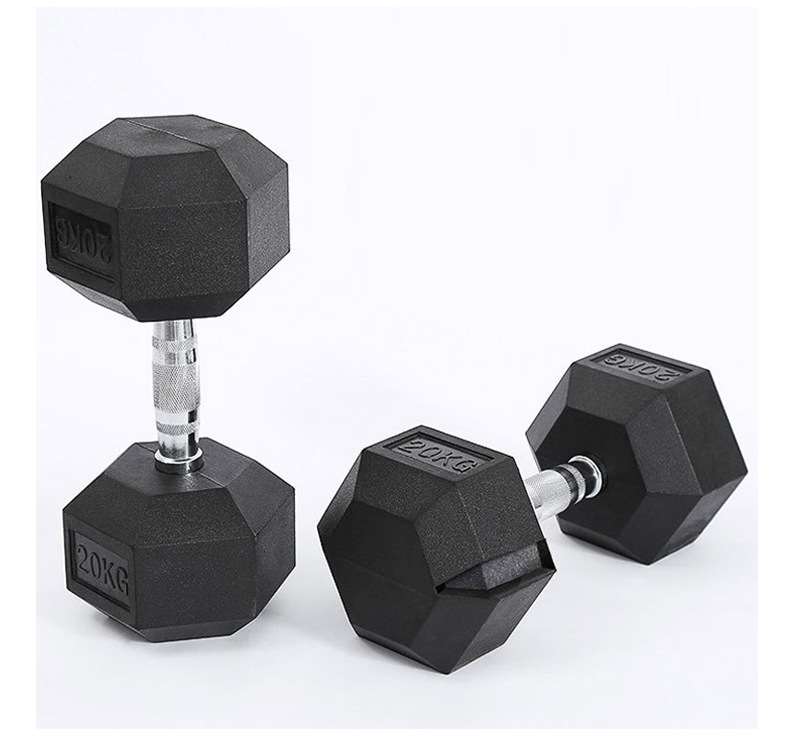 Hexagonal Rubber Coated Dumbbell Fitness Training Set for Men and Women Home Gym Dorm Pair Cast Iron Dumbbells