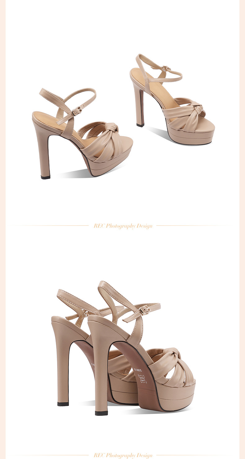 Sandal cao gót nữ hở mũi quai ngang nơ bướm, gót 13 cm — đen chi tiết 5
