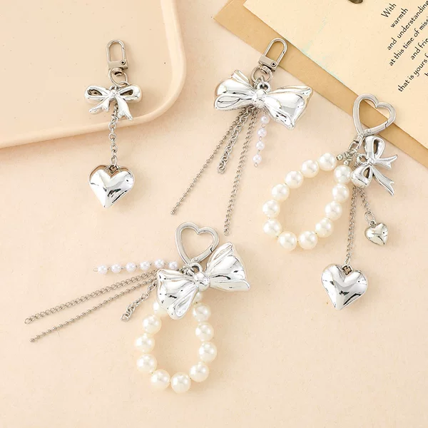 Creative New Pearl Love Mobile Phone Pendant Bag Hanging Decoration Accessories Mobile Phone Case Keychain Pendant Accessories