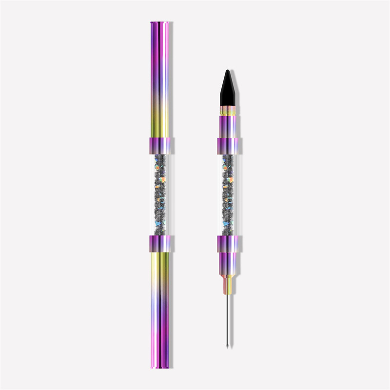 Transfronteriza especial galvanoplastia gradiente de color mágico taladro de uñas de doble cabeza crayón taladro multifunción descarga herramienta de uñas de diamante