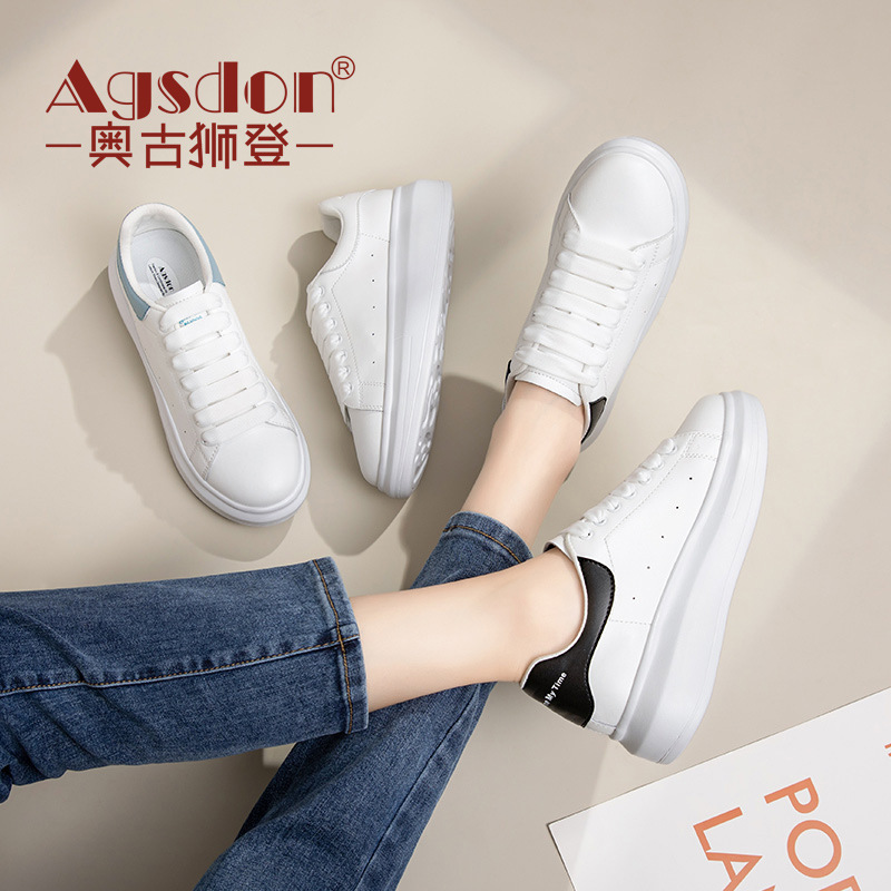 Zapatos Blancos Augu Shiden para Mujer, Primavera 2026, Estilo Coreano, Suela Gruesa, Casuales, Deportivos, Modernos