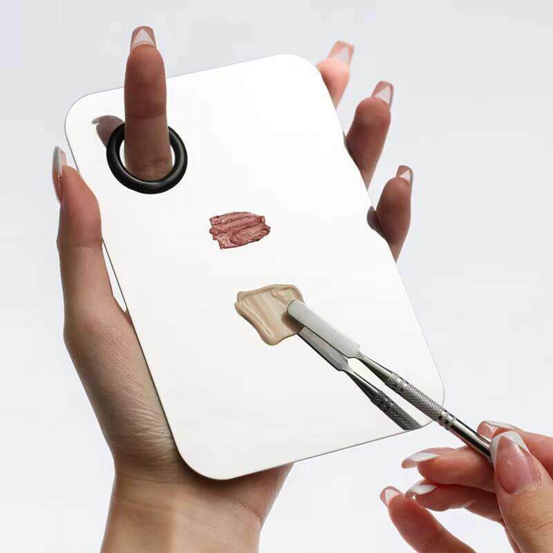 Stainless Steel Hole-Shaped Palette and Color Mixing Stick Beauty Makeup Color Mixing Tool Color Mixing Stick Plus Color Mixing Palette Manufacturer in Stock Stainless Steel Hole-Shaped Palette and Color Mixing Stick Beauty Makeup Color Mixing Tool Color Mixing Stick Plus Color Mixing Palette Manufacturer in Stock