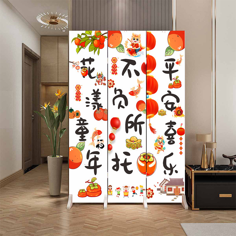Fábrica directa de entrada doméstica china en la puerta frente a la partición de la sala de estar de la oficina del dormitorio cubierta plegable móvil