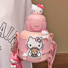 hellokitty儿童保温杯上学专用三丽鸥水杯吸管女可爱大肚杯子便携