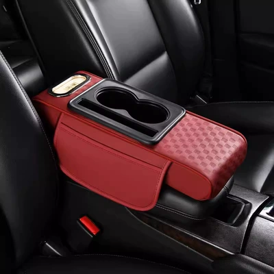 2025 new car central armrest Armrest box pad - three-dimensional-embossed-trumpet-volcano-red