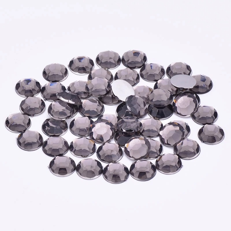 Brillo redondo verde acrílico taladro circular sin agujeros taladro plano diamante accesorios de joyería diy