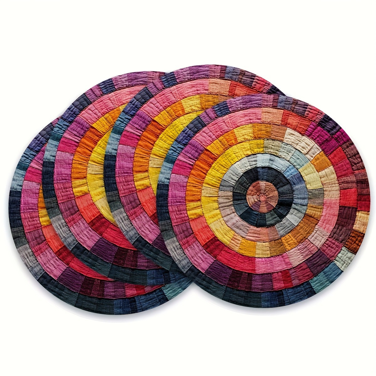 temu Hot Sale Diamante Impresión 2D Cojín de mesa redondo estilo bohemio cojín de lino para diseñar
