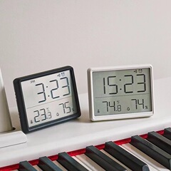 纤薄磁吸厨房时钟简约数字钟可挂壁多功能温湿度粘贴电子表