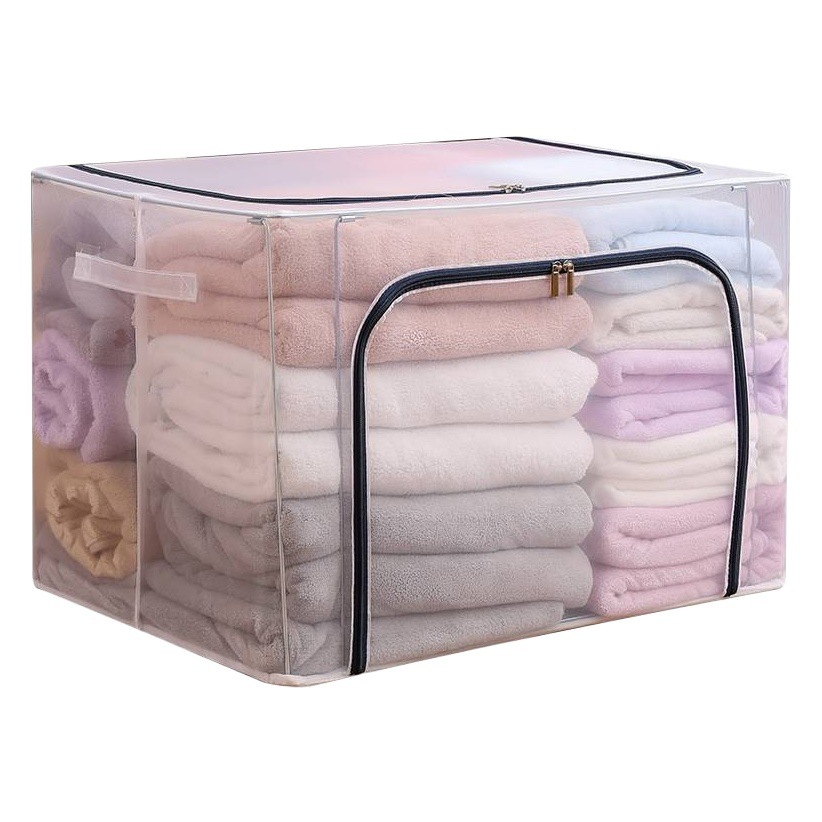 透明収納ボックス衣類折りたたみ収納ボックスホームワードローブ収納神器布団季節替え防湿収納ボックス