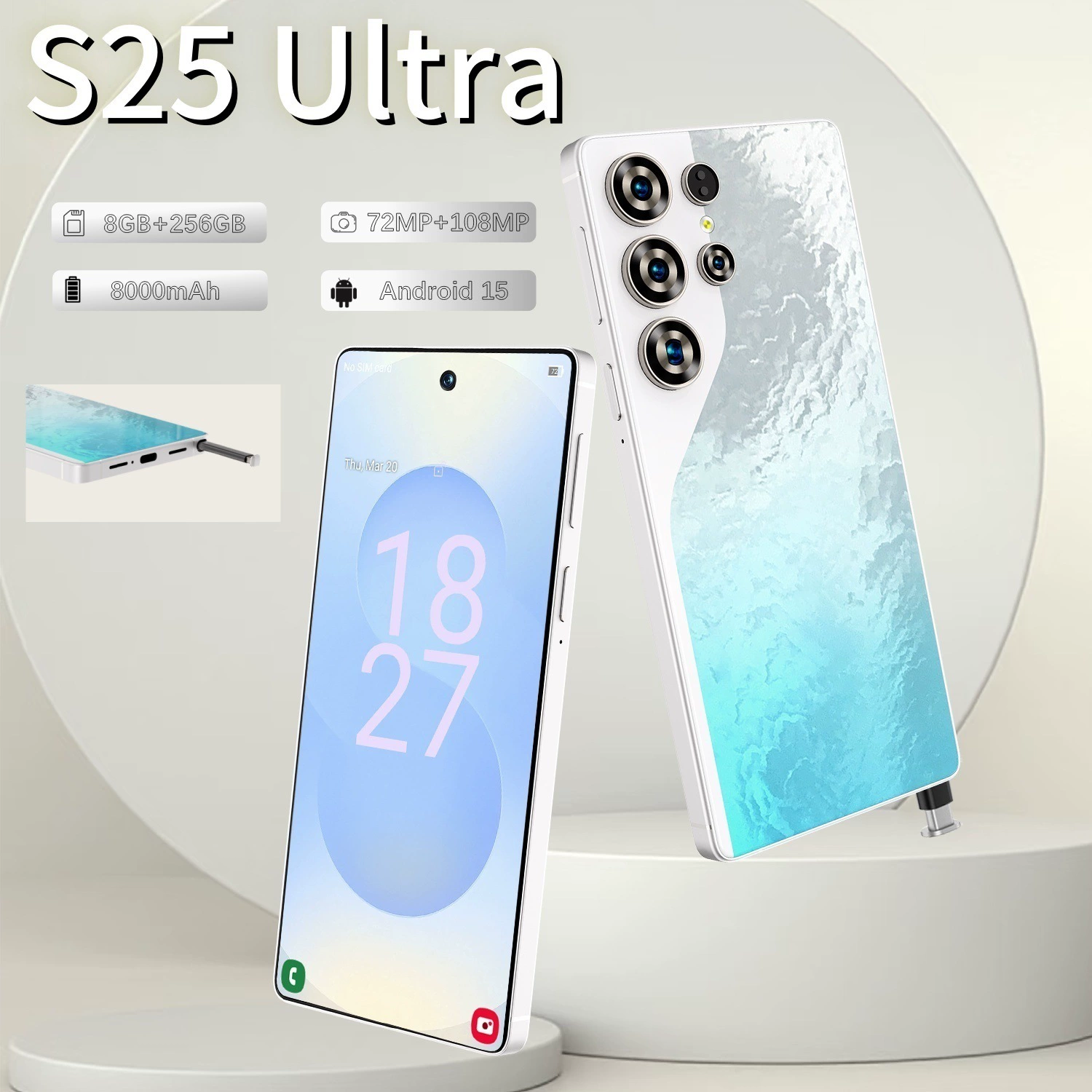 Трансграничный смартфон Cugo S25 Ultra 4G, многофункциональный, с большим экраном 7,3 дюйма, Android 8.13+16