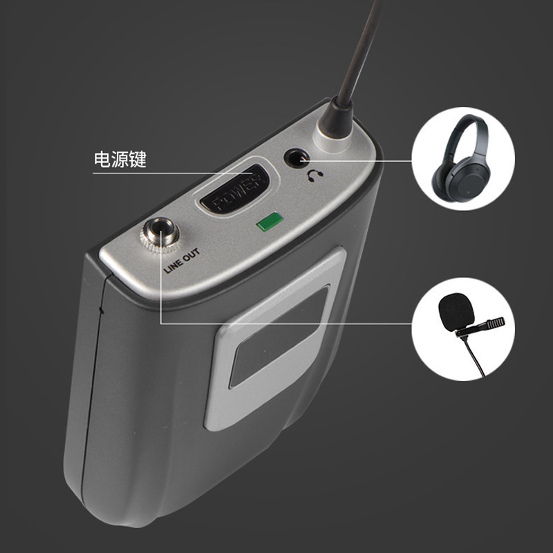 YB-01 ワイヤレスラベリアマイク UHF FM ウエストマウントマイク携帯電話、コンピュータ、カメラ、インタビューサポートヘッドフォンに適しています|undefined
