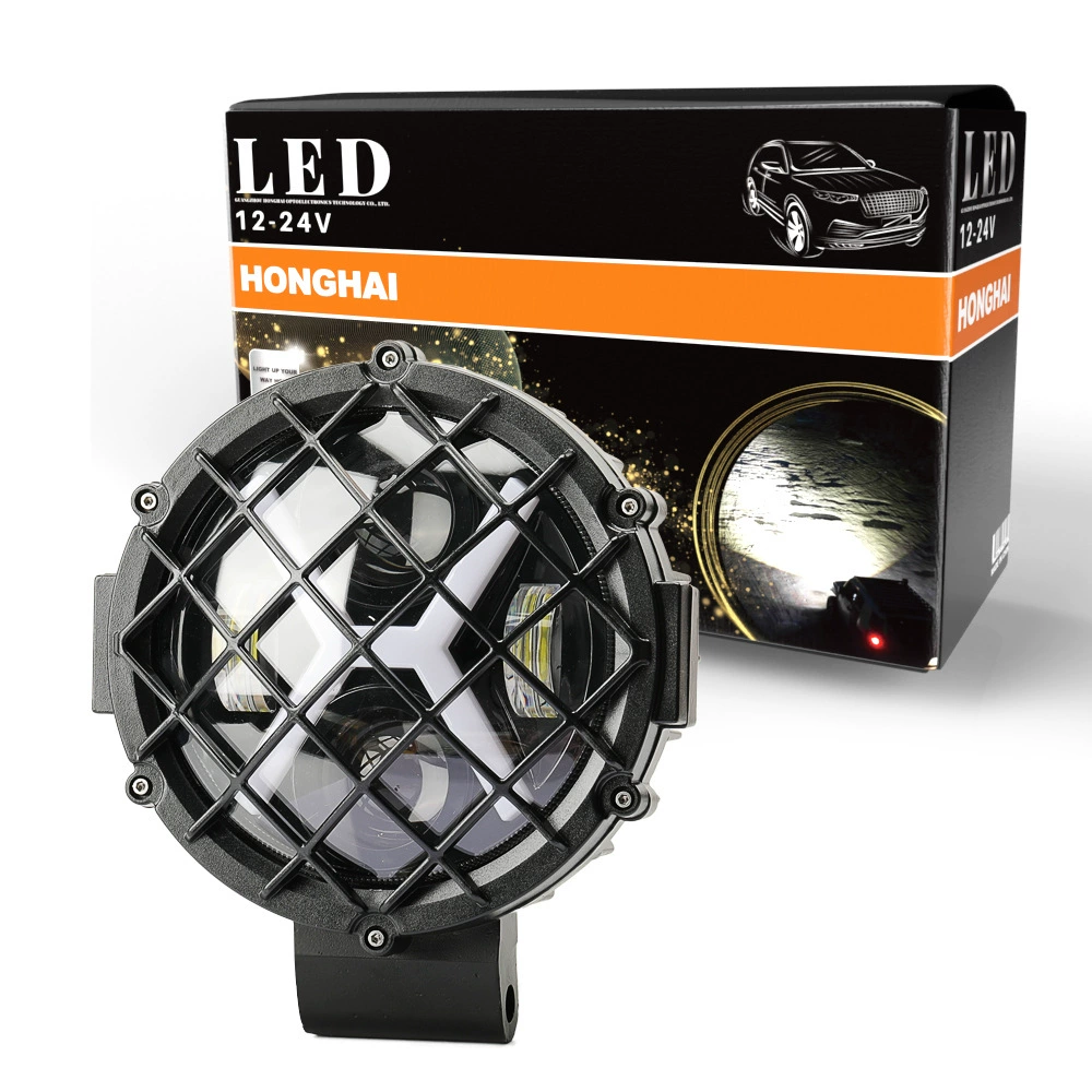 Автомобильный светодиодный рабочий свет 7-дюймовый X-Type с сетчатым внешним светом для мотоцикла, внедорожник, модифицированный передний бампер, прожектор Shepherd