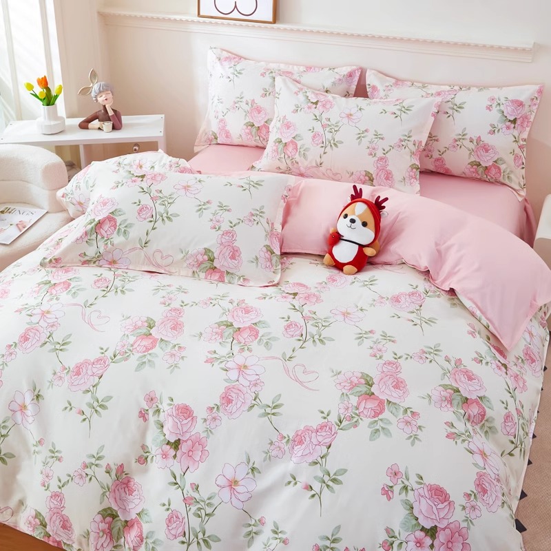 Cubierta de edredón de estilo pastoral impresa de algodón puro de una sola pieza de algodón 150x200x230 Cubierta de edredón doble 180 individual 1,5 m