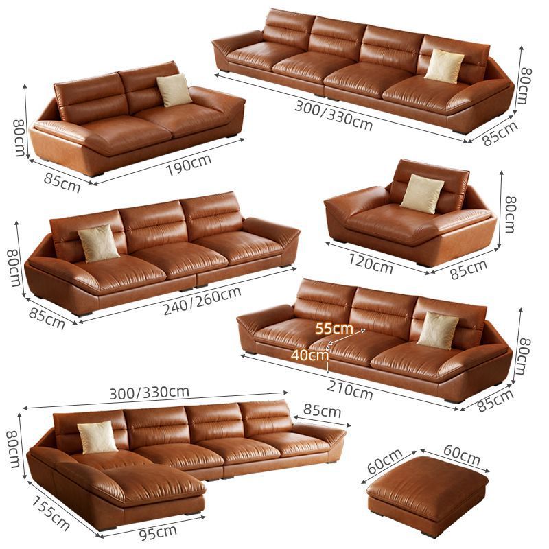 新款油蜡皮贵妃家具组合意式轻奢极简L客厅家用直排沙发亚马逊