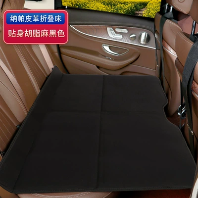 Inflatable-Free Foldable Car Mattress for: Vehicle-mounted inflatable bed - close-fitting-linen-black