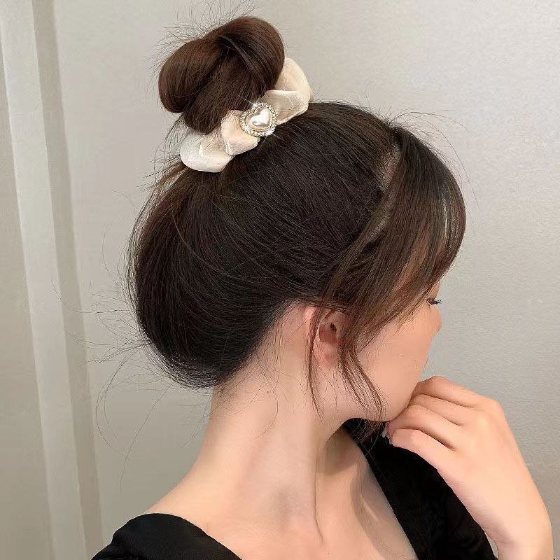 大腸シュシュ女性高級感合金愛シュシュ高弾力耐久性シフォン髪飾りヘアゴム|undefined