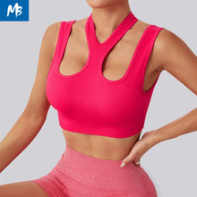 2025新款外穿时尚运动背心防震健身跑步透气美背内衣文胸瑜伽胸罩