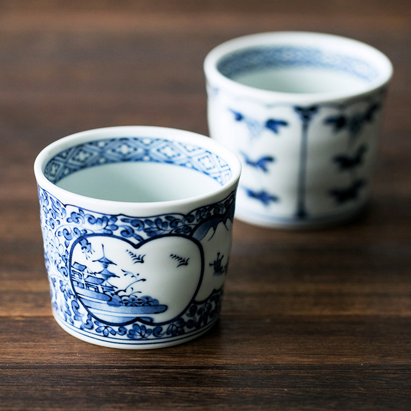 Japanese Imported Arita Ware Hand-Painted Blue and White Tea Cup, Japanese-Style Tea Set, Pig Mouth Cup, Tasting Cup, Master Cup, Vintage Water Cup Japanese Imported Arita Ware Hand-Painted Blue and White Tea Cup, Japanese-Style Tea Set, Pig Mouth Cup, Tasting Cup, Master Cup, Vintage Water Cup
