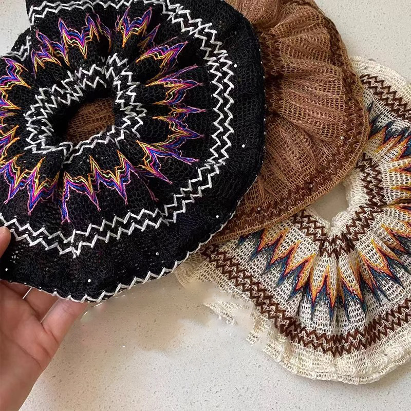 Vintage Bohème Strick Haargummi Mit Perlen Für Damen_voghion.com