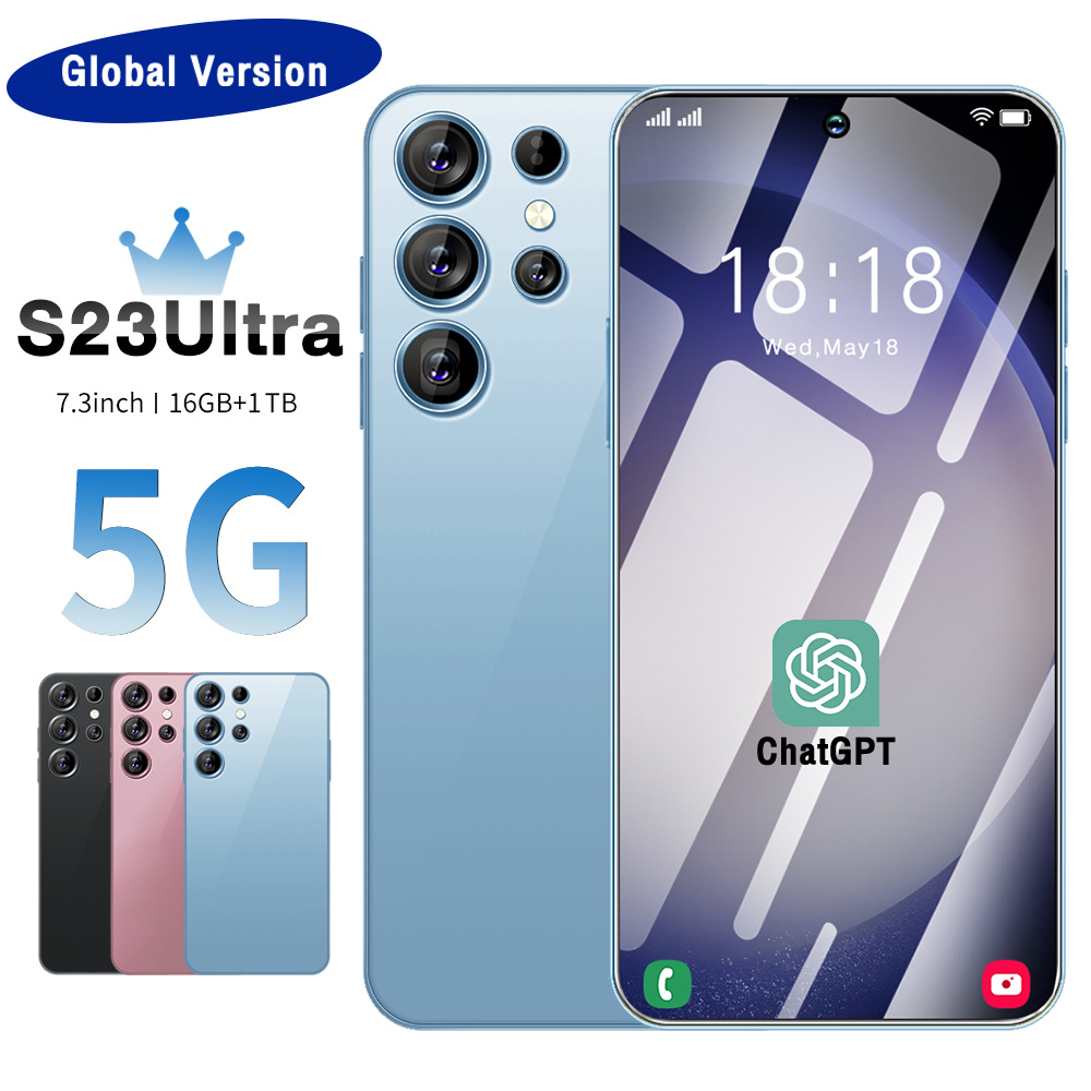 S23 Ultra Android Smartfon Böyük Ekranlı Tam Ekran Telefon