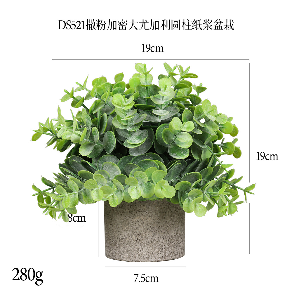 Más de 240 combinaciones populares de macetas con plantas verdes artificiales, decoraciones para el hogar, flores artificiales, bonsáis cilíndricos de pulpa de papel.