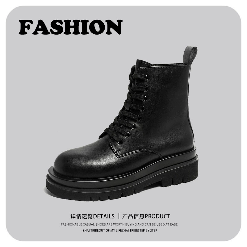 Ботинки Челси в Корейском стиле в стиле уличной моды для пар на платформе, увеличивающих рост, 2023 весенне-осенние новые молодежные Ботинки Martin