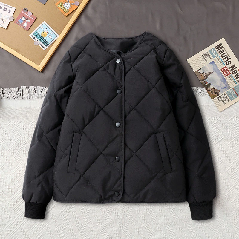 Легкая пуховая хлопковая верхняя одежда для женщин, легкая, короткая, свободная, новинка 2023 года в корейском стиле, универсальная, маленькая женская бейсбольная куртка