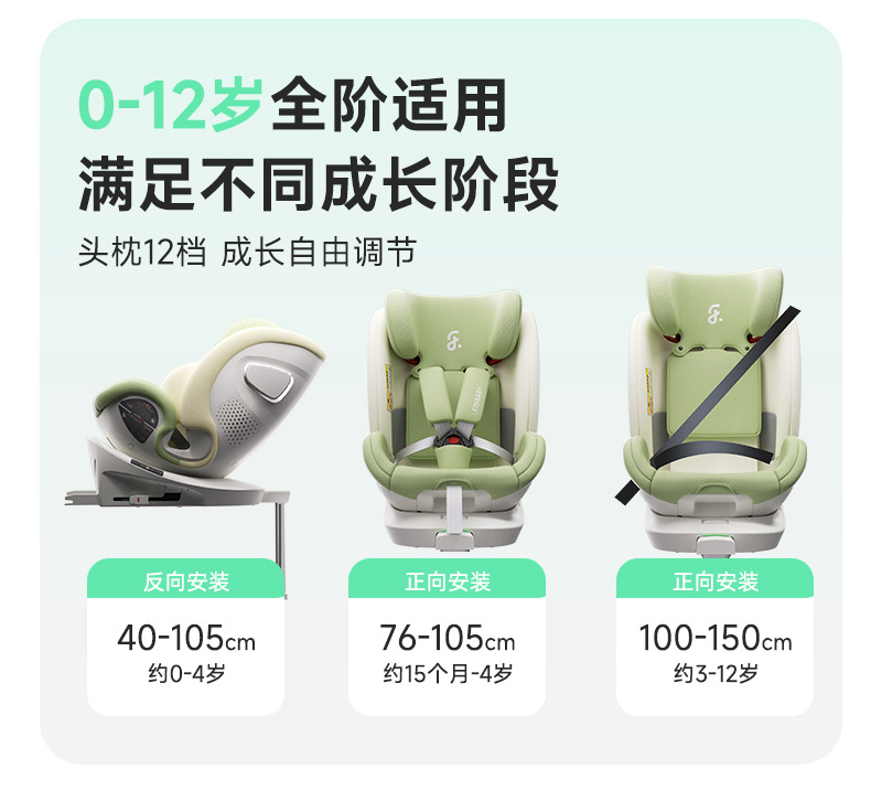 Leti Baby Space Capsule Pro+ Kids Safety Seat Baby Car for 0-12 Years Old