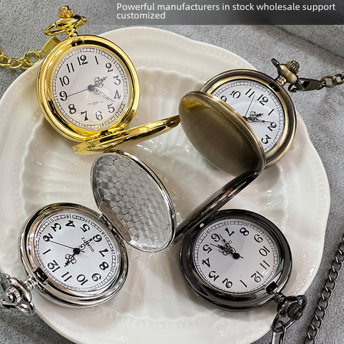 Antique pocket watch manufacturer Alice in Wonderland, very textured flip student pocket watch birthday gift, gift watch