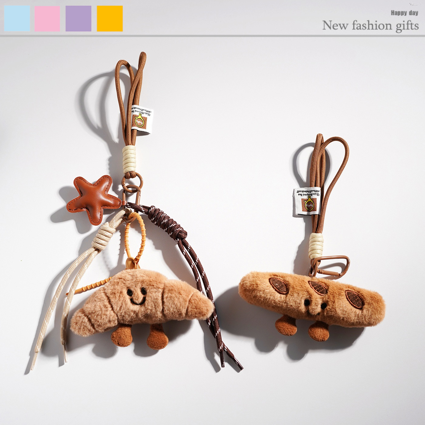 Bonito cartón de dibujos animados bolsas de peluche llaveros bolsas de pareja colgante muñeca creativa colgante