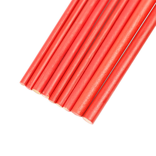 Red Handle Flat Nylon Brush Watercolor Pencil Set Children's Oil Painting Brush Watercolor Acrylic Brush Wooden Art Supplies