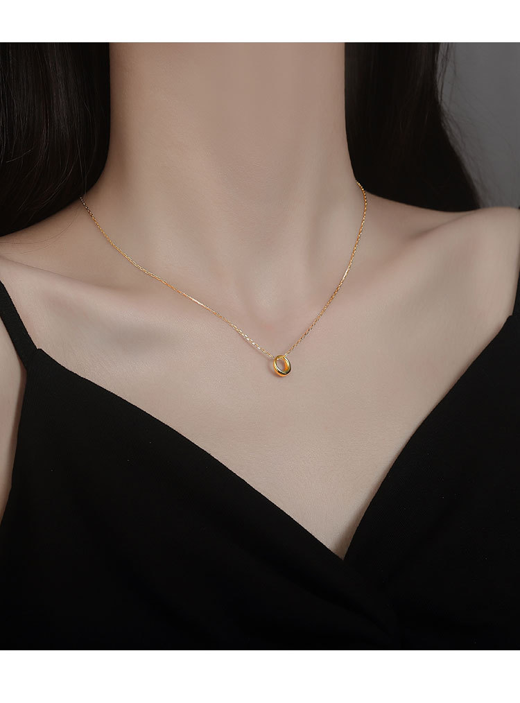 Minimalist Geometric Circle Necklace For Women Elegant Style_voghion.com