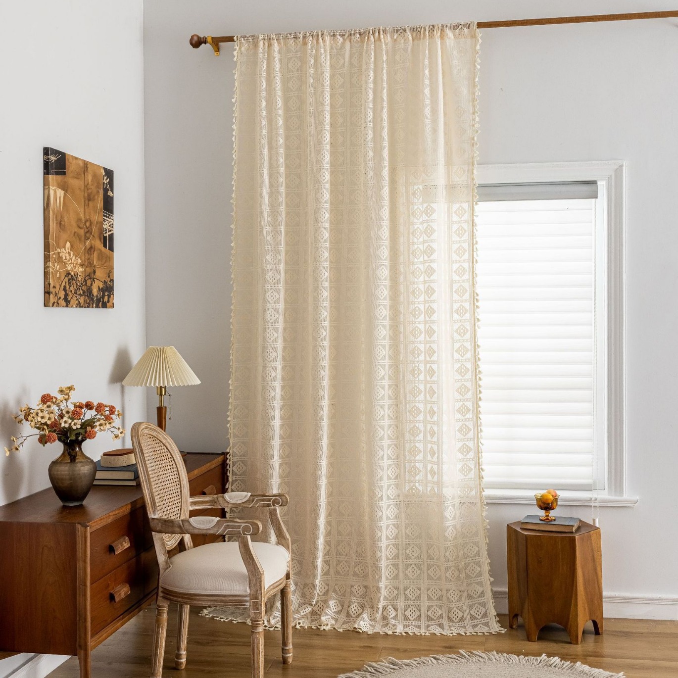 Cross-border Curtain Manufacturer Wholesales Lace Sheer Curtains, Bohemian Window Fabric, Best-selling Item On_voghion.com