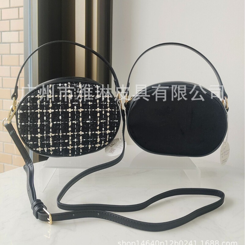 Manufacturer Supplies High-End Accessible Luxury Crossbody Bag Tweed Stitching Small Fragrance Style Women's Small Shoulder Handbag New