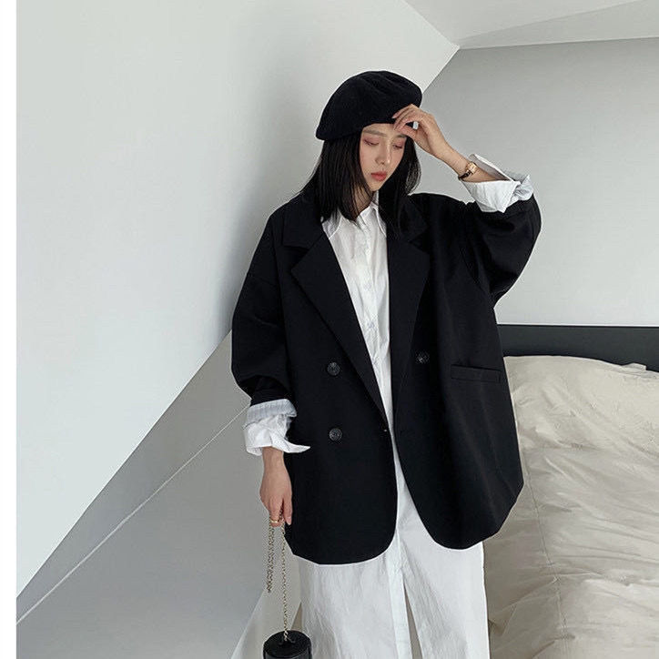 小西装外套女2025春春秋新款时尚韩版气质宽松学院风西服女上衣潮|undefined