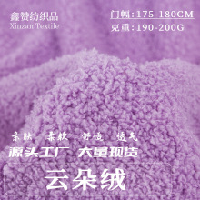 现货供应单面云朵绒面料 蚂蚁绒毛绒玩具家居服面料美丽绒布批发