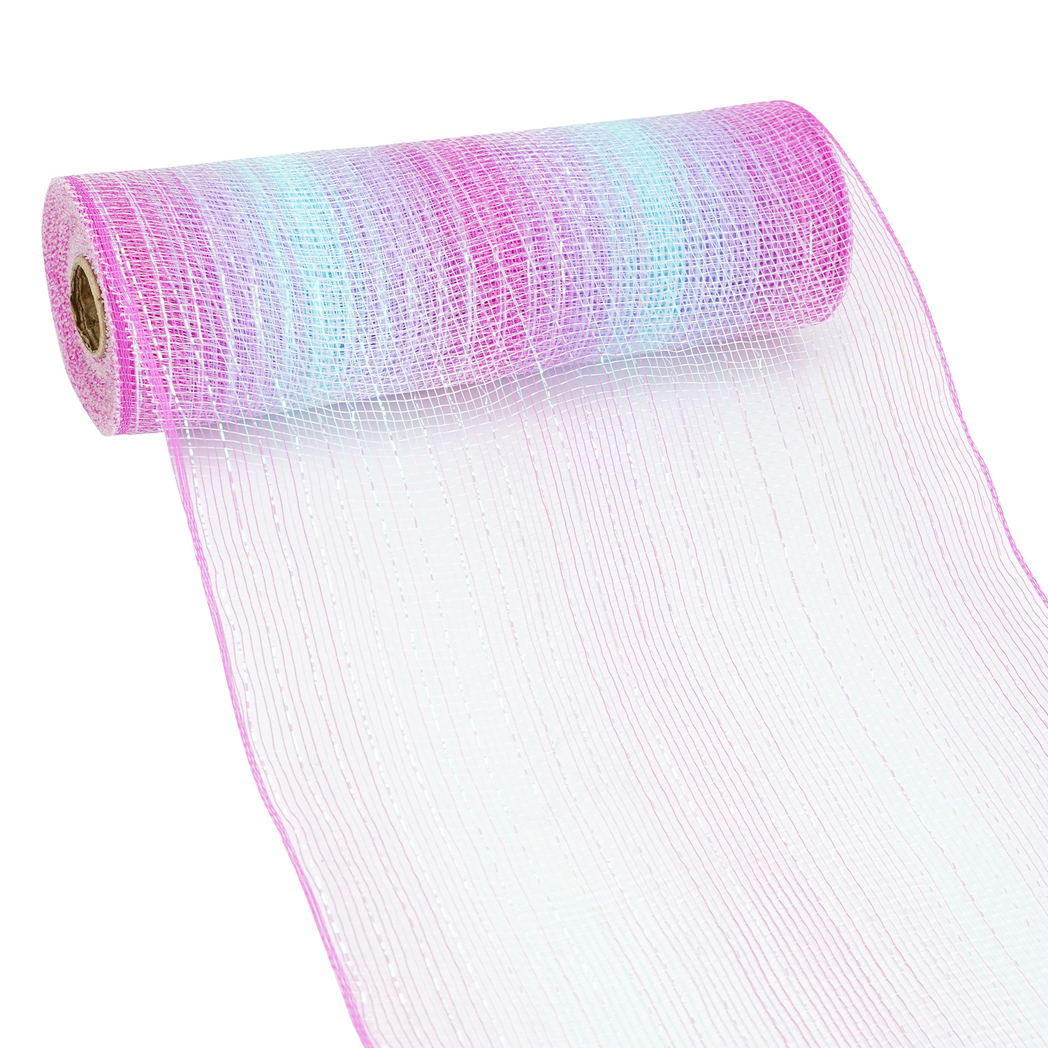 En stock al por mayor PP rollo de malla Garland material Navidad decoración malla rollo Festival atmósfera cinta embalaje Malla tela