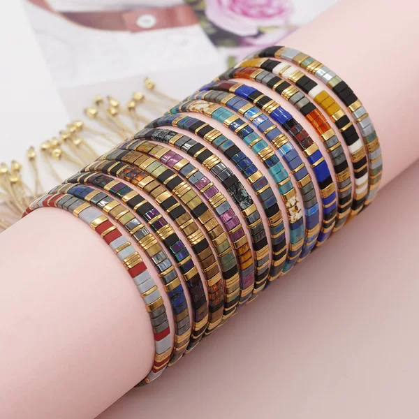 Fashion Commuter Cross-border European and American Retro Ethnic Style Jewelry Tila Beads Fashion Hand-woven Bracelet