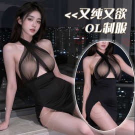 情趣内衣新款火辣御姐包臀性感诱惑纯欲秘书制服透视睡衣套装9216