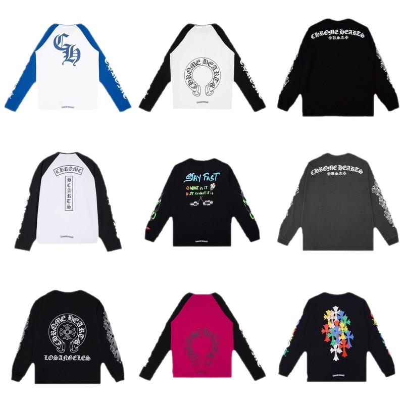 クロスボーダーのトレンディなブランド Chrome Heart 長袖 T シャツ ピュアコットン メンズ レディース ルーズスポット卸売|undefined