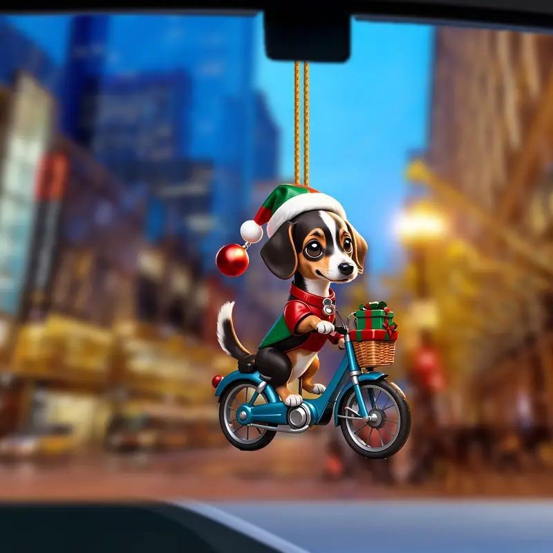 Nuevo cross-border 2D ciclismo regalo perro colgante acrílico plano interior espejo retrovisor decoración