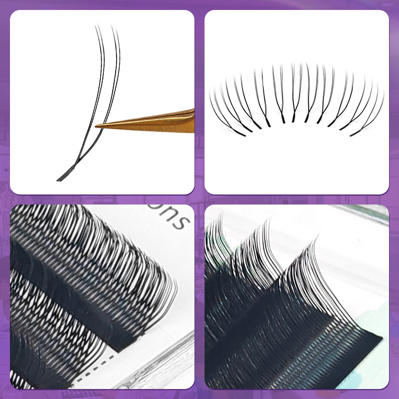 Fábrica de flores paralelas en forma de U de Shuangsheng, flores de vello transfronterizas para las pestañas de injerto especiales de la tienda de belleza de pestañas super suave.
