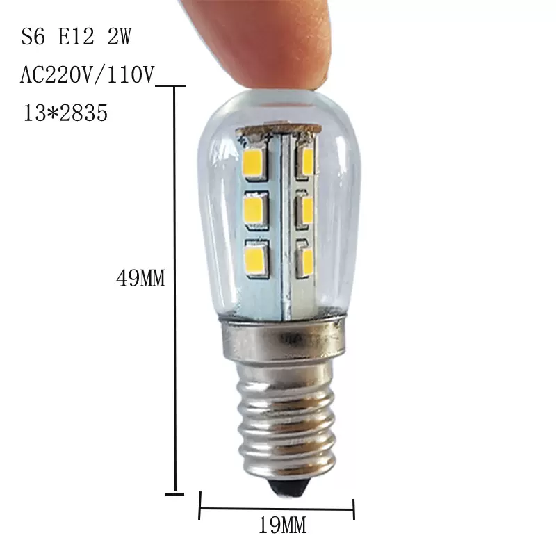 S6-213灯泡E12白光暖光13LED2835小木瓜220V灯泡s6小螺口盐灯台灯