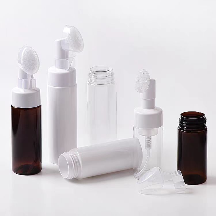 现货100/120ml洗面奶泡沫瓶 PET塑料洁面刷起泡瓶 慕斯泡沫分装瓶|undefined