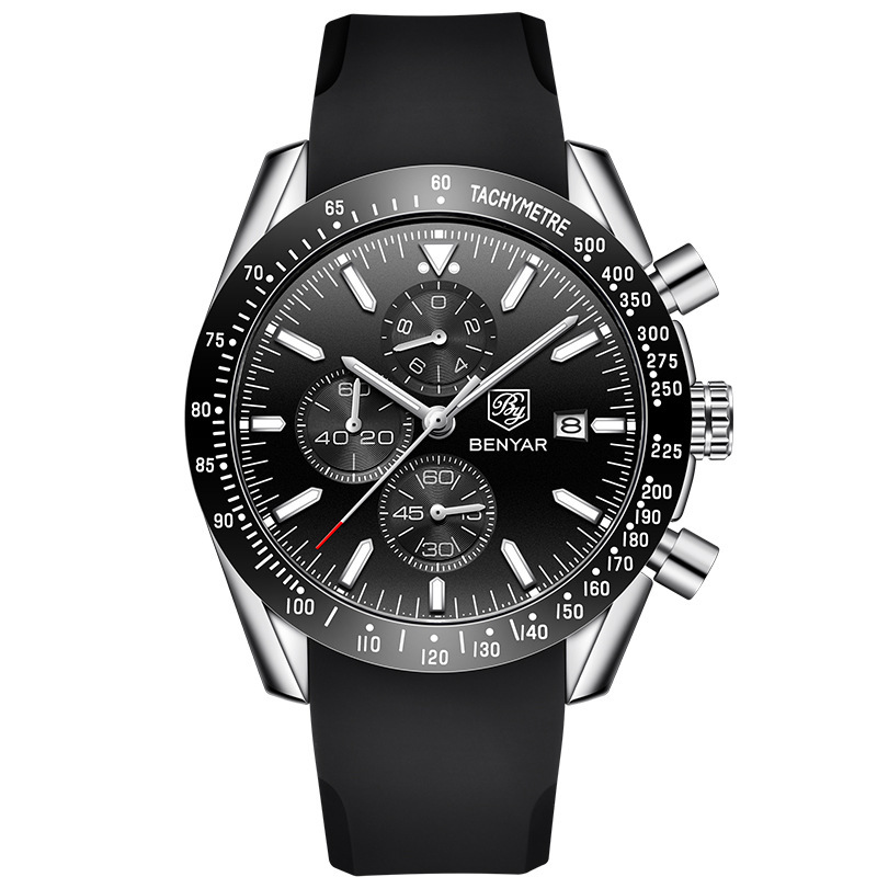 BENYAR Binya 5140 reloj de cuarzo popular de los hombres sincronización impermeable deportes moda de moda reloj de silicona reloj de los hombres