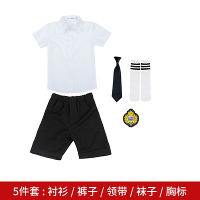 幼儿园园服夏季新款学院风短袖衬衫礼服套装小学生校服合唱服批发