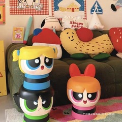 可爱飞天创意小女警矮凳玄关凳子家用摆件客厅沙发脚蹬换鞋脚凳