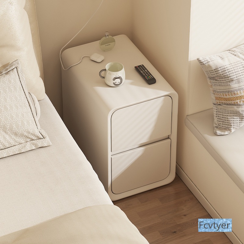 Bedside Table Small Ultra-Narrow 20cm Narrow Side Cabinet Home Bedroom 2025 New Accessible Luxury High-End Solid Wood Storage Cabinet