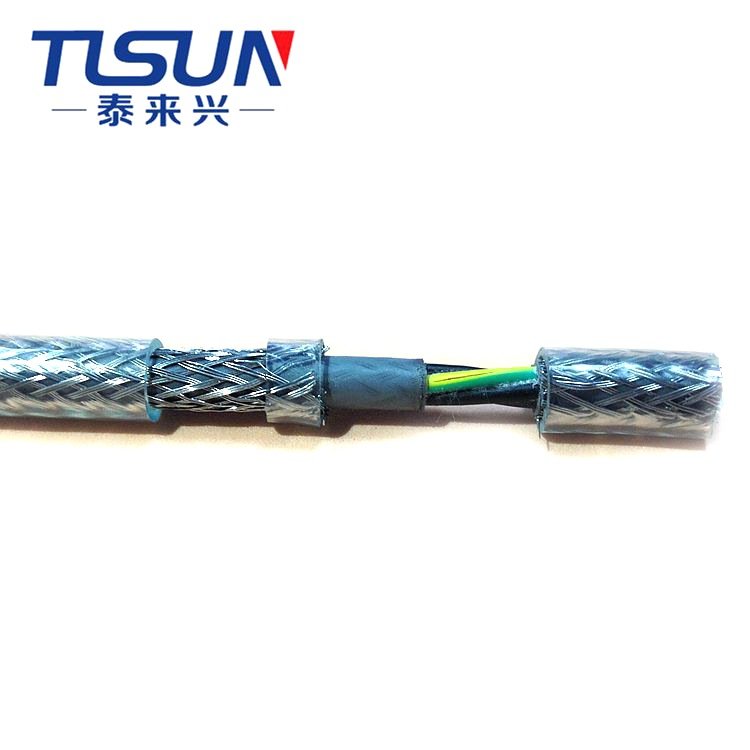 SY 透明钢丝屏蔽电缆 4芯1.5mm2  耐拉 压铸机用电缆