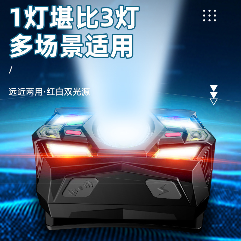 Nuevos faros LED de pesca, faros de inducción de swing, auriculares recargables, mini faros para correr nocturno al por mayor